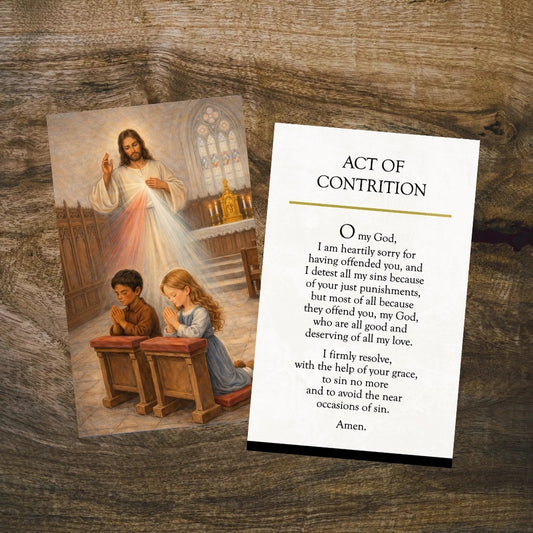 Act of Contrition - Divine Mercy with Children Prayer Cards