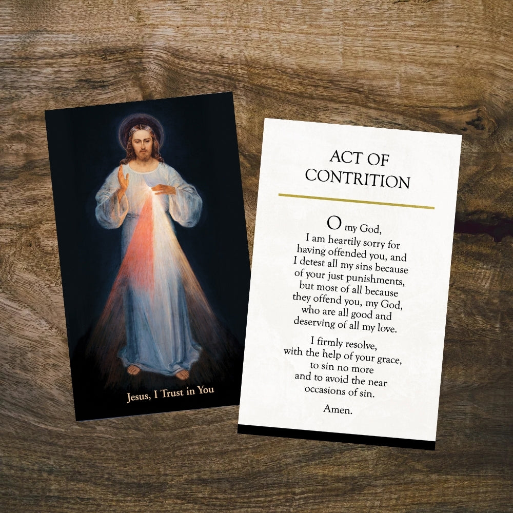 Act of Contrition - Divine Mercy Prayer Cards